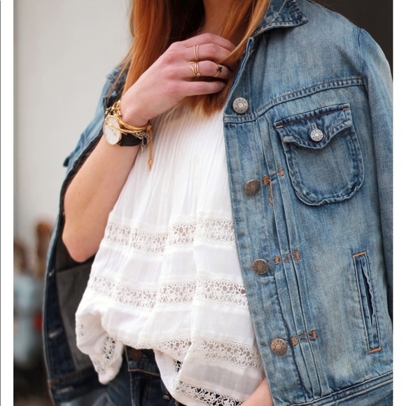 J Crew Distressed Denim Jacket 